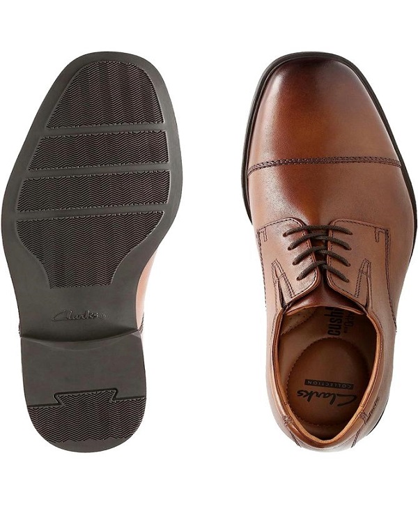 Clarks Men’s Dark Tan Leather Shoe